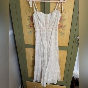 Reformation Cream Lace Midi Dress